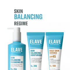 Elave Skin Balancing Regime: Cleansing Gel, Skin Balancing Moisturiser and Daily Skin Defence SPF45
