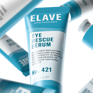Close-up of Elave Eye Rescue Serum tubes