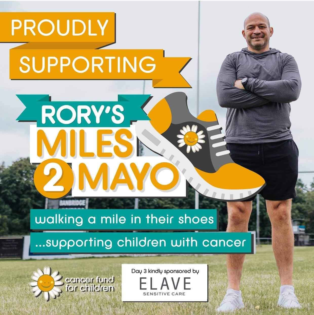 Elave Skincare supports Rugby Legend Rory Best - Miles2Mayo Challenge for Children with Cancer
